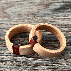 ブナにパドックのワンポイントの木の指輪 2枚目の画像