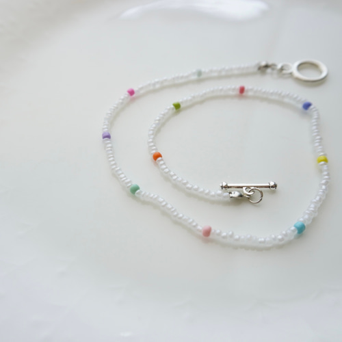 Rainbow＊2way ビーズネックレス ブレスレット ビーズ