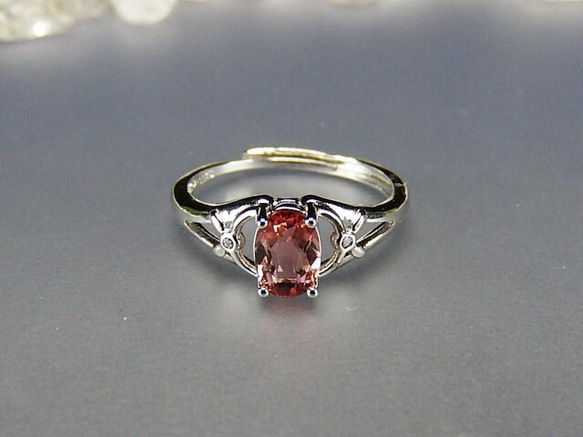 一点物トルマリン指輪ピンク宝石質天然石925銀リング約14号石街U0460 2枚目の画像