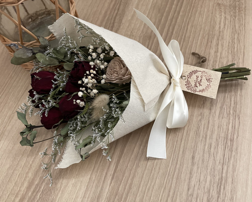 ♪送料込み♪ドライフラワー♪赤薔薇スワッグ♪ ドライフラワー