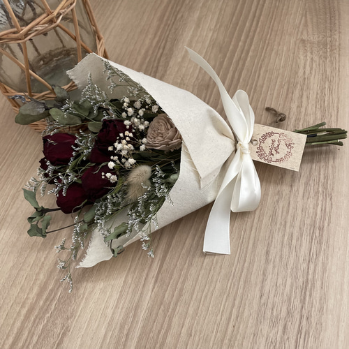 ♪送料込み♪ドライフラワー♪赤薔薇スワッグ♪ ドライフラワー