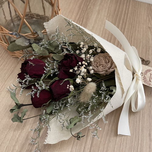 ♪送料込み♪ドライフラワー♪赤薔薇スワッグ♪ ドライフラワー