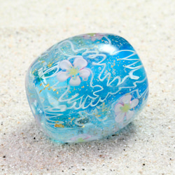 とんぼ玉 ガラス 花とんぼ玉 アミアミ レース模様 キラキラ