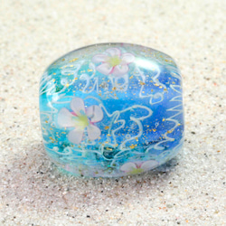 とんぼ玉　ガラス　花とんぼ玉 アミアミ　レース模様  キラキラ 2枚目の画像
