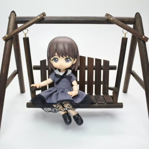 木製 ミニチュア ブランコ 「 ブラウン」 ミニチュア家具 その他 