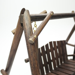 木製 ミニチュア ブランコ  「 ブラウン」　 ミニチュア家具 6枚目の画像