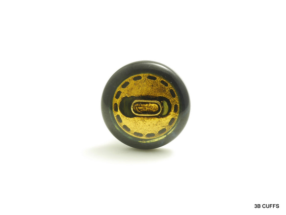 ゴールド x 深緑バージョン：アンティーク感バッチリのカフスボタン Modern 360 2枚目の画像