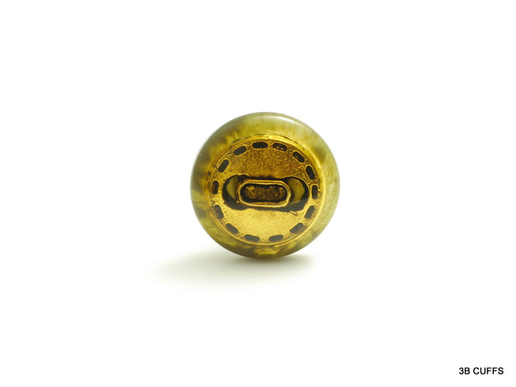 ゴールド x 黄緑バージョン：アンティーク感バッチリのカフスボタン Modern 361 2枚目の画像