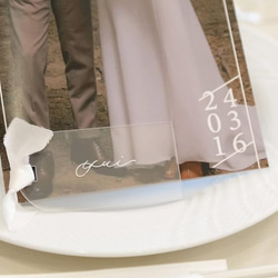 アクリル席札 シルクリボン付き ウェディング 結婚式 おしゃれ 席次表