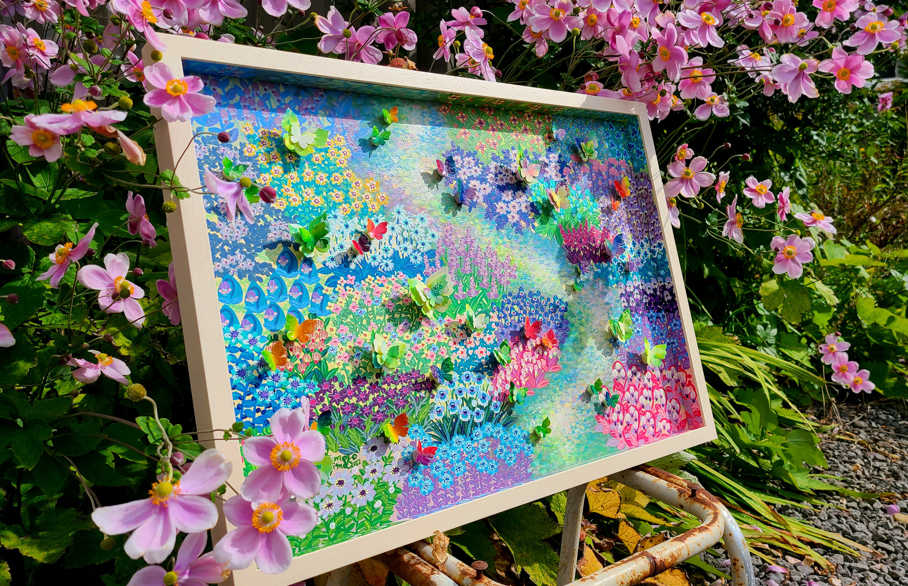 【原画/１点のみ】微笑みの花庭 165,000円