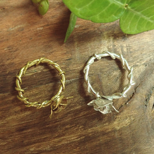 一輪の薔薇リング（真鍮） 指輪・リング LUNA SHIP ~彫金＆腕時計制作