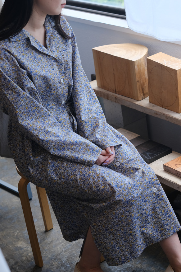 【新款】Kima服裝製作/longshirt onepiece花藍/長襯衫連衣裙 第1張的照片