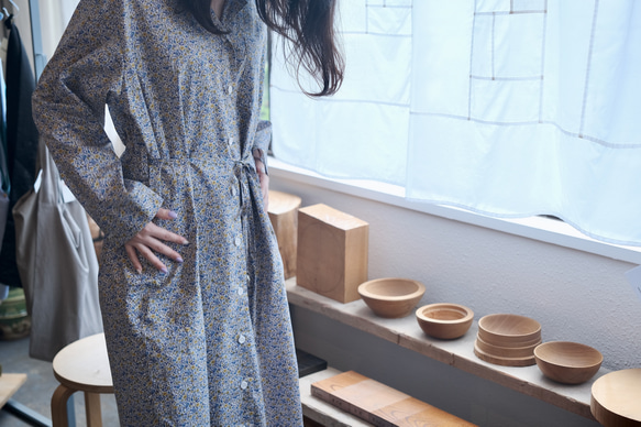【新款】Kima服裝製作/longshirt onepiece花藍/長襯衫連衣裙 第3張的照片