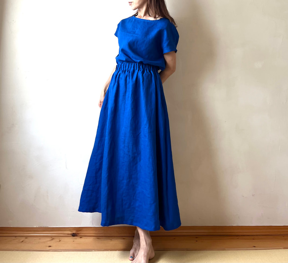 【LANCEL ❤️ランセル】ブラウス+スカート❤️セットアップ◎麻/リネン RASW]リネンフレンチシャツスカートセットアップ 【スピード配送