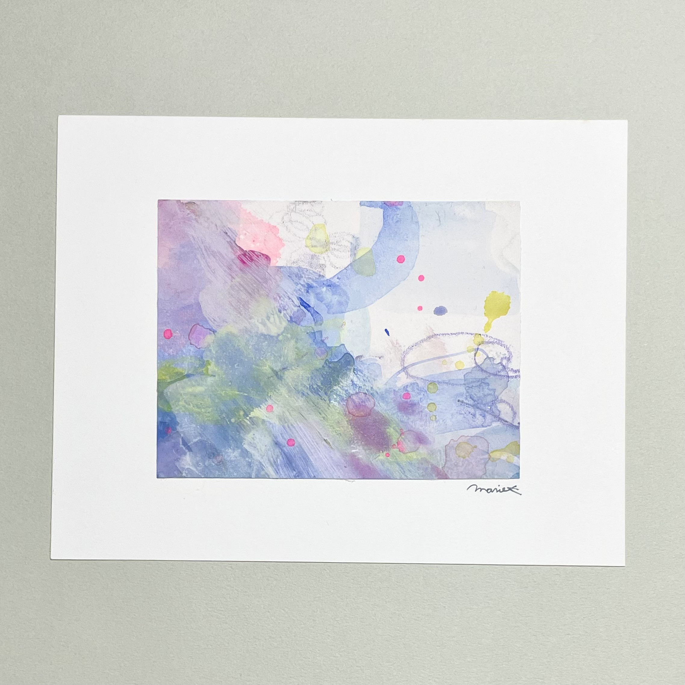 抽象アート作品 混合メディア Sold＊ ミニアート作品 抽象画 水彩画 a33 絵画 MarieK 通販