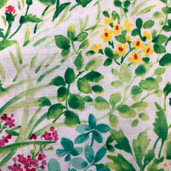 水彩　ボタニカル　トップス　綿100変わり織　お花と葉っぱ　大きめ　フリーサイズ　57cm丈 11枚目の画像