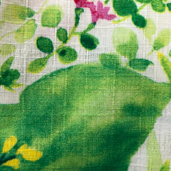 水彩　ボタニカル　トップス　綿100変わり織　お花と葉っぱ　大きめ　フリーサイズ　57cm丈 13枚目の画像