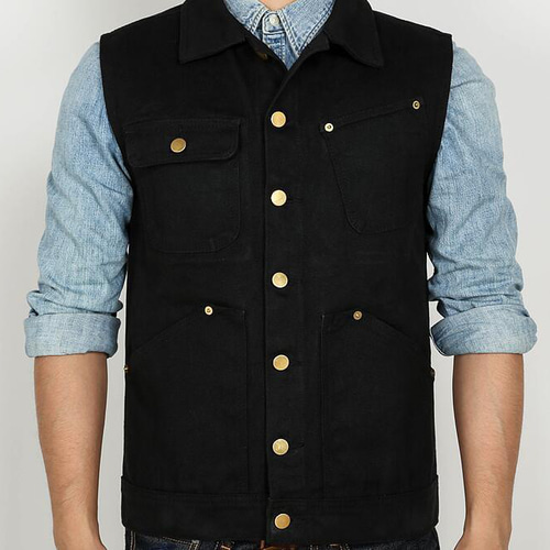 アメリカンレトロワックスクロスベスト?防水17オンスヘビー級