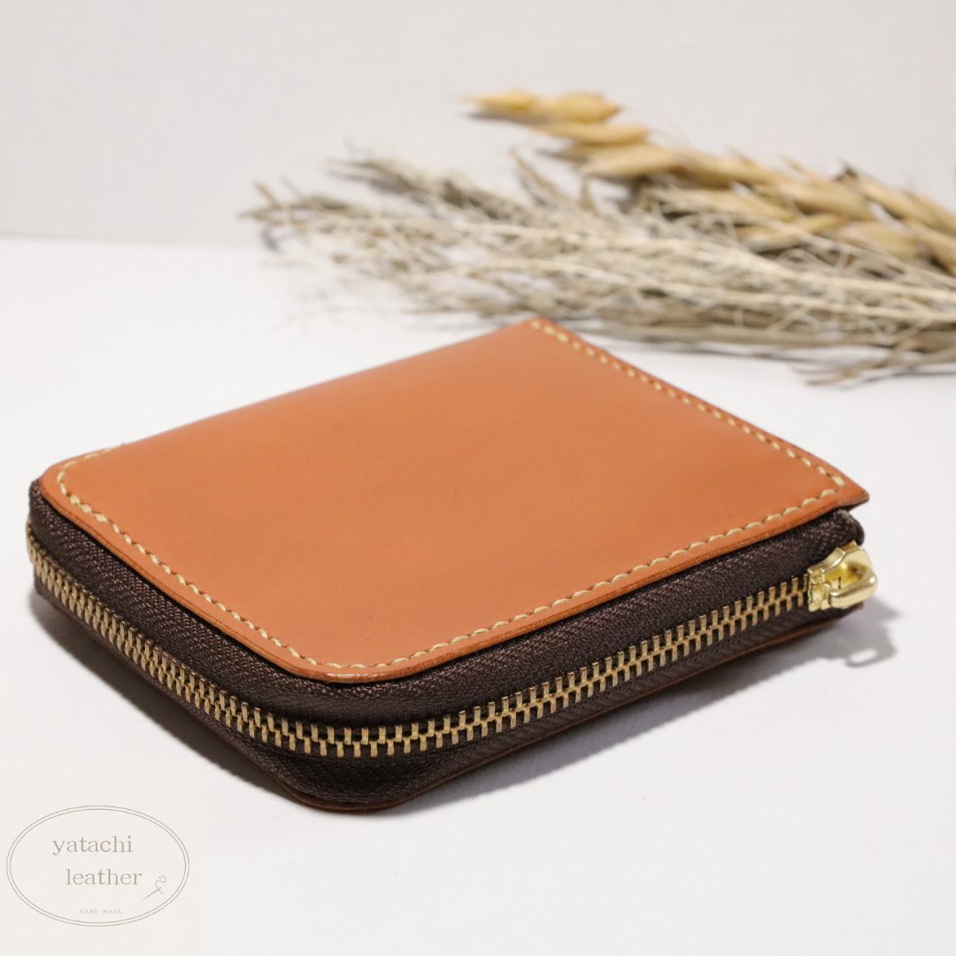 L字ファスナーウォレット本革　コニャック＆キャメル 10,875円