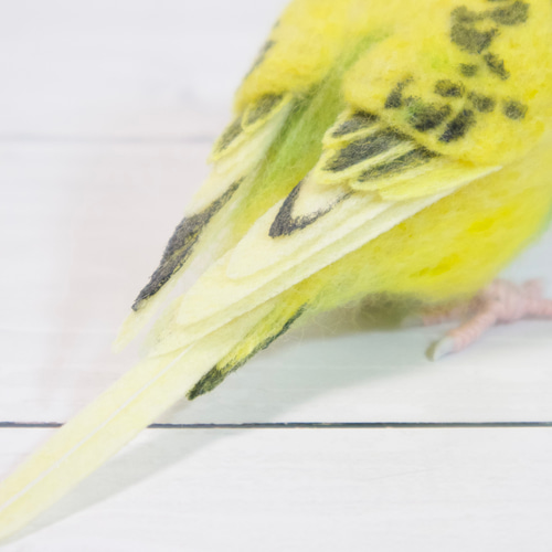 羊毛フェルトのセキセイインコ イエロー ハルクイン【オーダー