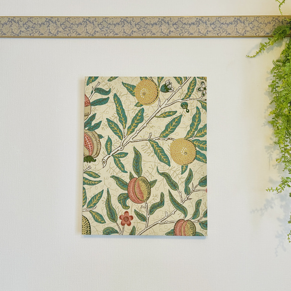 【Fruit】William Morris 木製ファブリックパネル F6イエロー 1枚目の画像