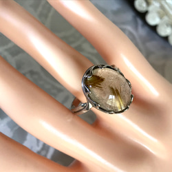 SV925　針水晶・・ルチルクォーツ ring （６~１７号・ハートベゼル） 11枚目の画像