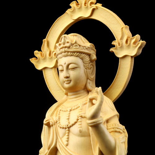 大勢至菩薩 木彫仏像 供養品 彫刻工芸品 彫刻 StarTreet 通販 14310459