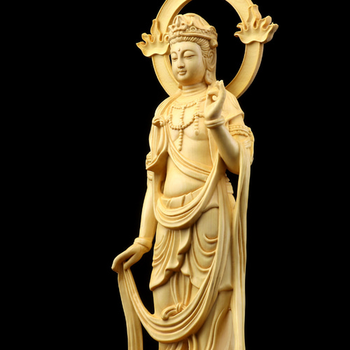 大勢至菩薩 木彫仏像 供養品 彫刻工芸品 彫刻 StarTreet 通販 14310459