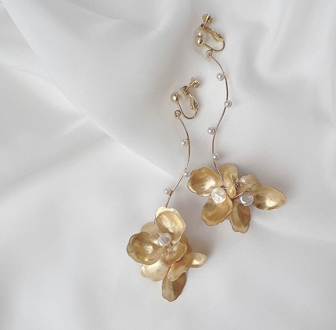 メール便に限り送料無料！！ felice frill flower イヤリング