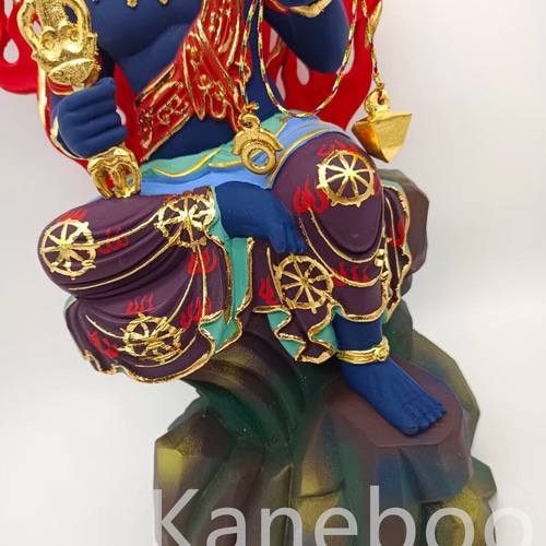 最高級 木彫り 仏像 不動明王像 彫刻 彩繪 本金 切金 天然木檜材34cm 最高級 木彫り 仏像 不動明王像 彫刻 彩繪 本金 切金 天然木檜材34cm