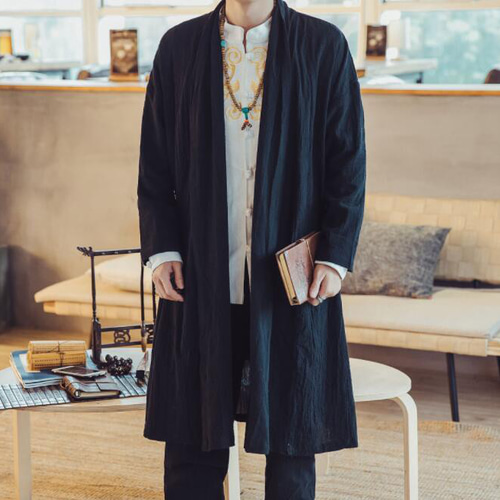 新品 カーディガンメンズ ジャケット ロング丈 羽織り アウター 無地