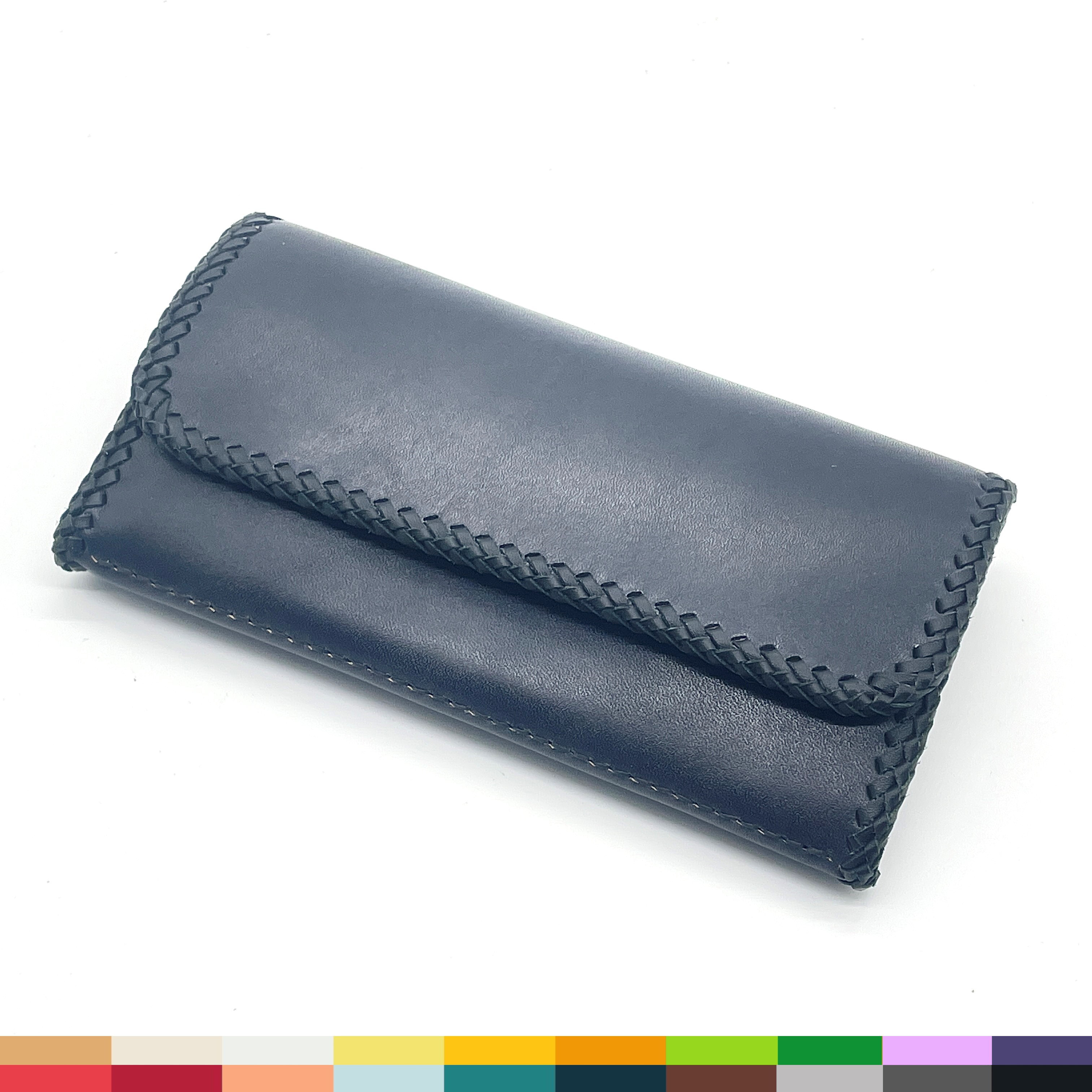 【22色から選べる・名入れ対応】レース編み レザーギャルソンウォレット 革製長財布