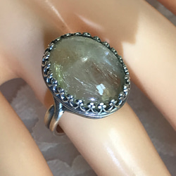 針水晶・・ルチルクォーツ ring （フリーサイズ・１６×１２） 20枚目の画像