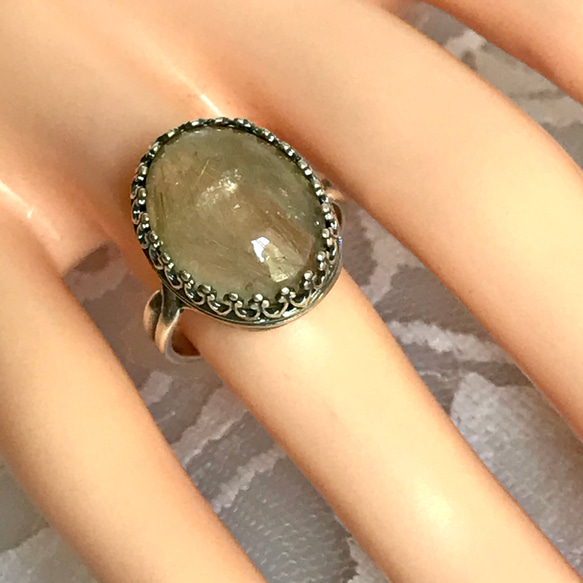 針水晶・・ルチルクォーツ ring （フリーサイズ・１６×１２） 9枚目の画像