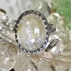 針水晶・・ルチルクォーツ ring （フリーサイズ・１６×１２） 14枚目の画像