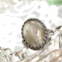 針水晶・・ルチルクォーツ ring （フリーサイズ・１６×１２） 12枚目の画像