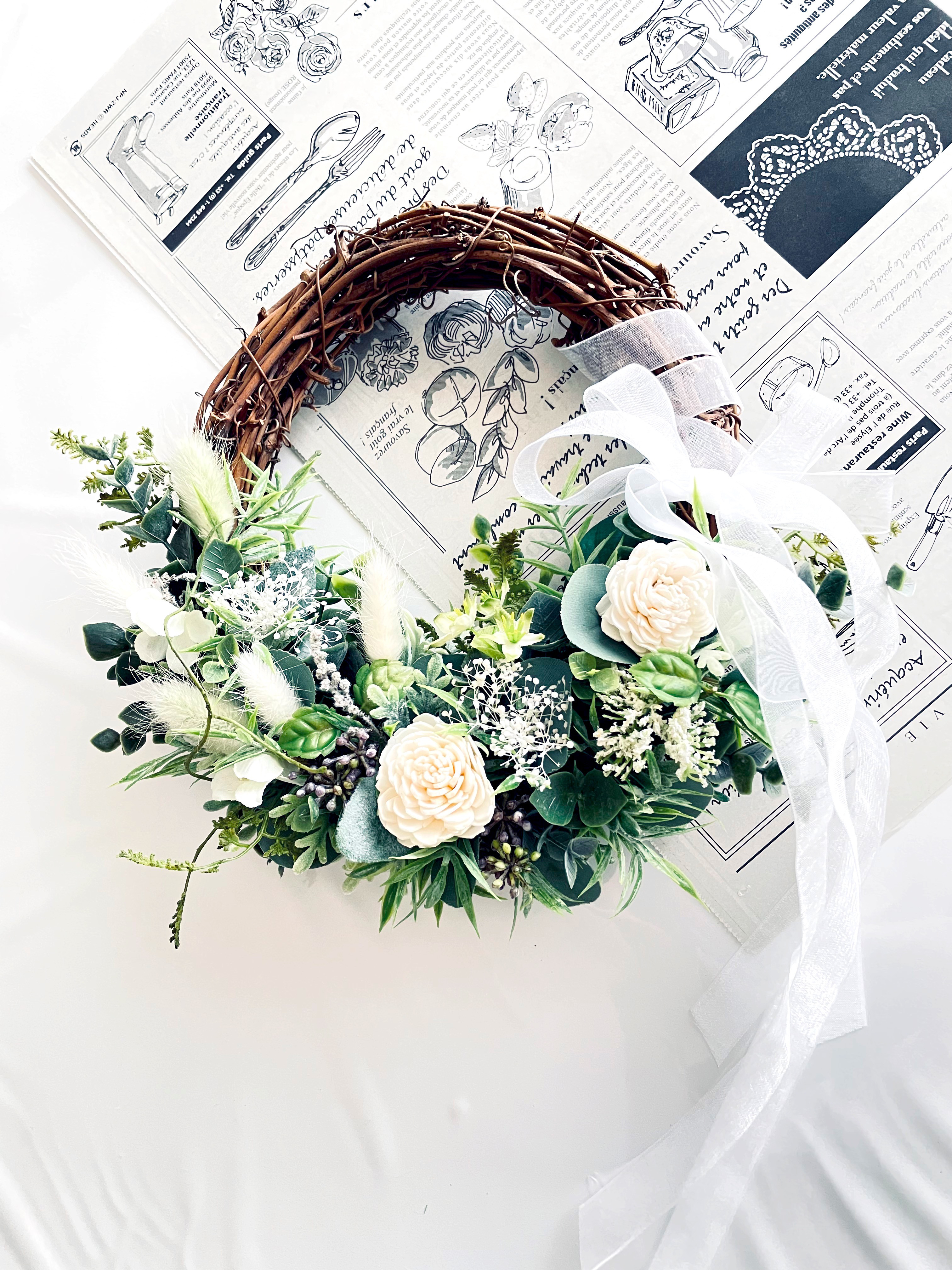 手のひらの幸せリース8 ラッピング無料＊記念日＊結婚式＊誕生日＊清楚なお花達の