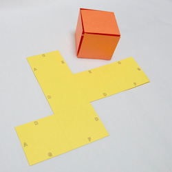 中学受験対策　空間図形の学習　展開図　立方体11パターン＋正四面体2パターン　紙製　切り抜き 6枚目の画像