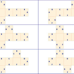 中学受験対策　空間図形の学習　展開図　立方体11パターン＋正四面体2パターン　紙製　切り抜き 8枚目の画像
