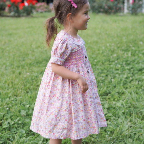 花柄スモッキングワンピース 子供服 baby's breath 通販 14311506