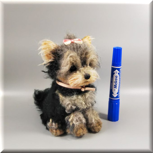 羊毛フェルト 犬 ヨークシャー・テリア 子犬 ヨーキー
