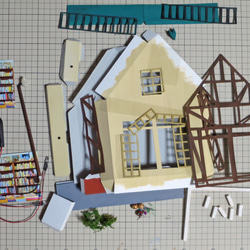 「昭和ロマン」電飾・森の書斎　完成モデル　ジオラマ　ミニチュア　 11枚目の画像
