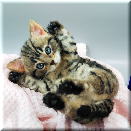 羊毛フェルト 猫 キジトラの子猫ちゃん キジトラ猫 ねこ ネコ 猫