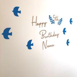 誕生日レターバナー北欧飾りセット　筆記体お名前年齢セット　壁面飾り 3枚目の画像