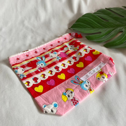 【オーダーOK】入園入学給食袋コップ入れ巾着28ハニーチューンララチューン 3枚目の画像