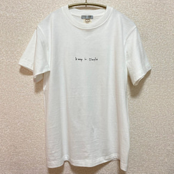 オーガニックコットンTシャツ　keep it simple　オフホワイト　白T　レディース　コットン100 2枚目の画像