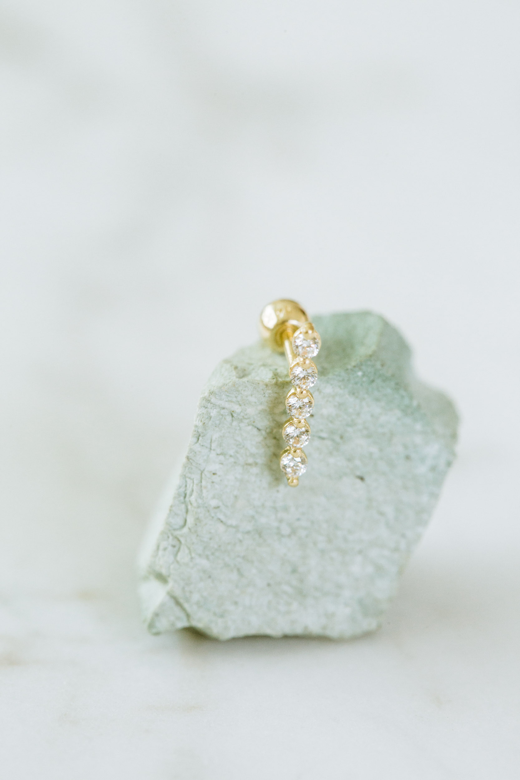 14K金 ゴールド ヘリックス 軟骨 アンチトラガス アウター インナーコンクバーベルイヤリング ピアス