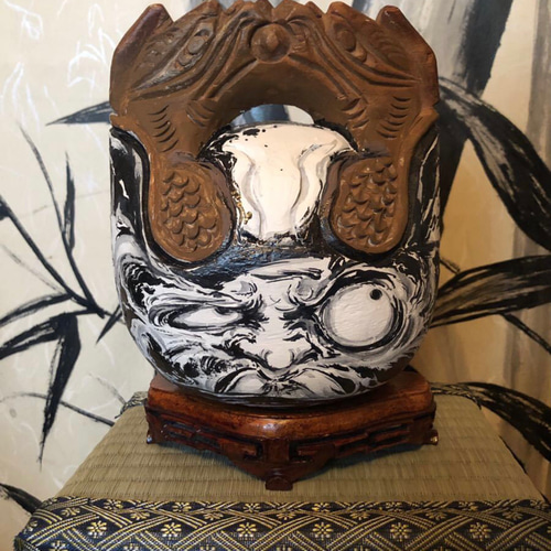達磨木魚 達磨絵 達磨 木魚 水墨画 墨絵 だるま DARUMA 墨