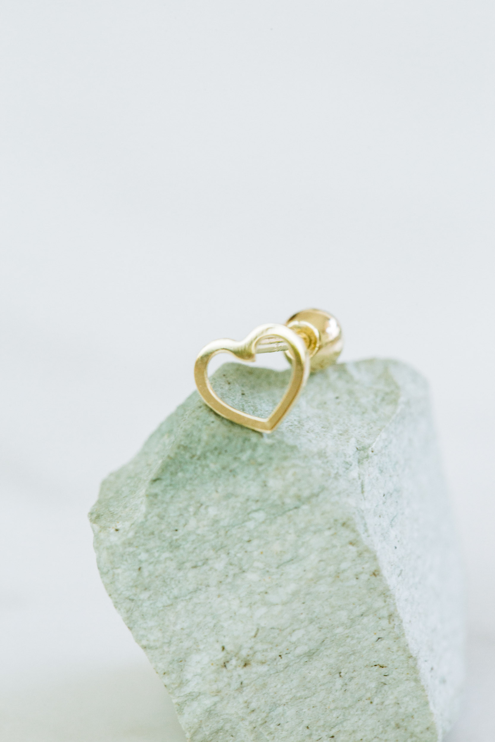 14K金 ゴールド ヘリックス 軟骨 アンチトラガス アウター インナーコンクバーベルイヤリング ピアス