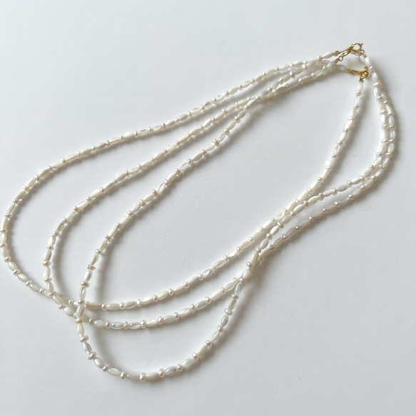 淡水真珠：pearl×shell necklace 3枚目の画像
